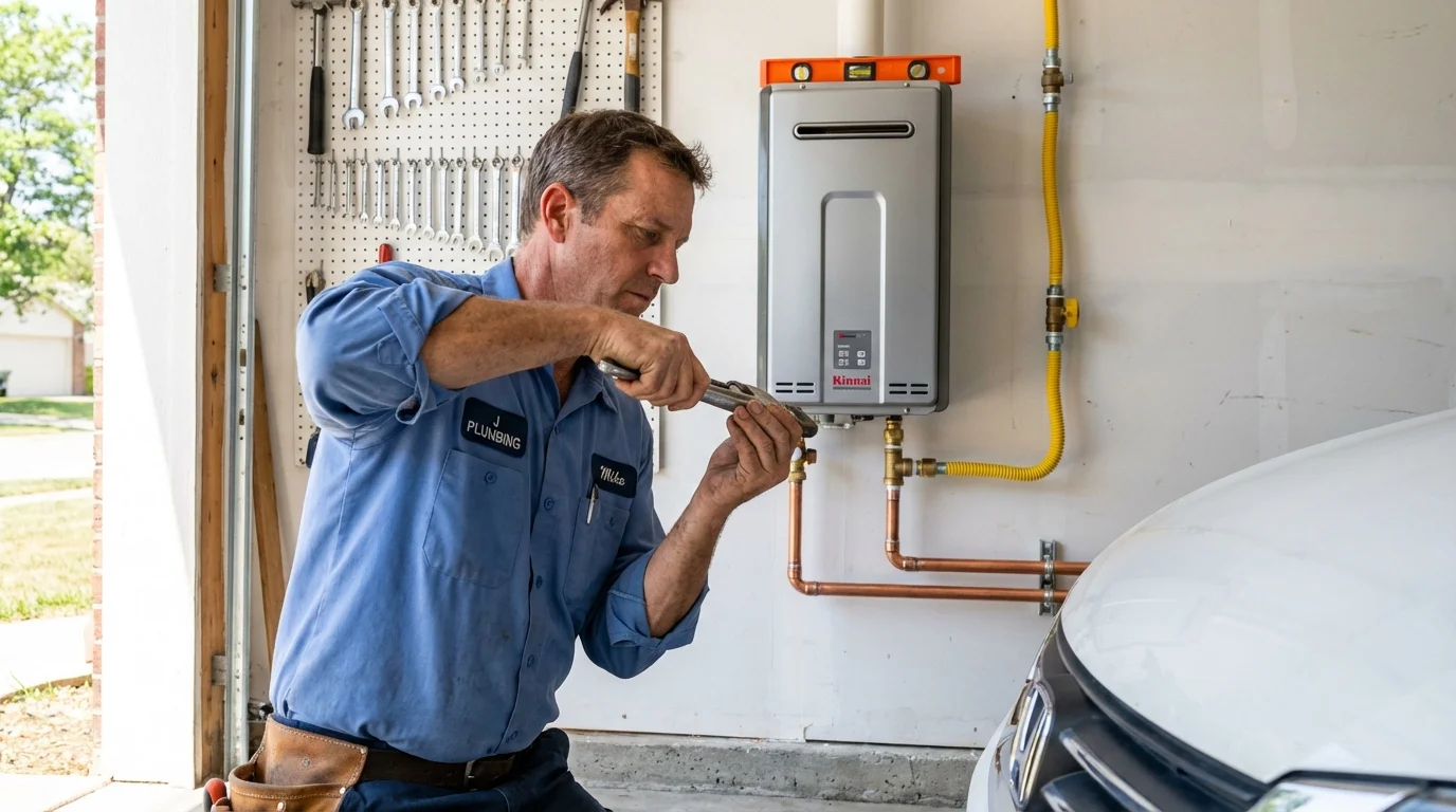 Tankless water heater installation by a Johns Plumbing LLC plumber in Marrero